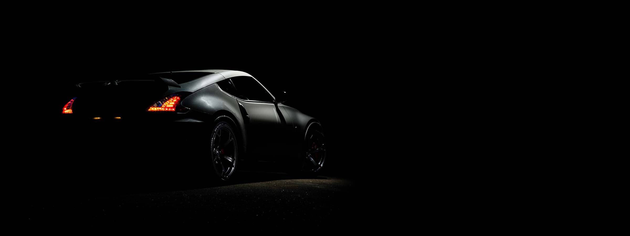 Dark sports car rear lights